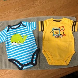 2 cute fun onesies 6 months
